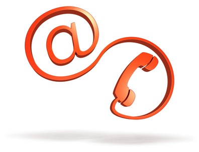 E-Mail- und Telefonkontakt, rot